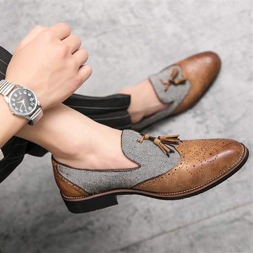 Men Dress Oxford Shoes Tassel Italian Leather Uniform Slip On Breathable Low Top Shoe for Business Office Party Wedding4