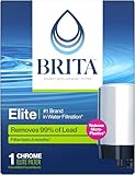 Brita Tap Water Filter, Water Filtration System Replacement Filters For Faucets, Reduces Lead, BPA Free – Chrome, 1 Count