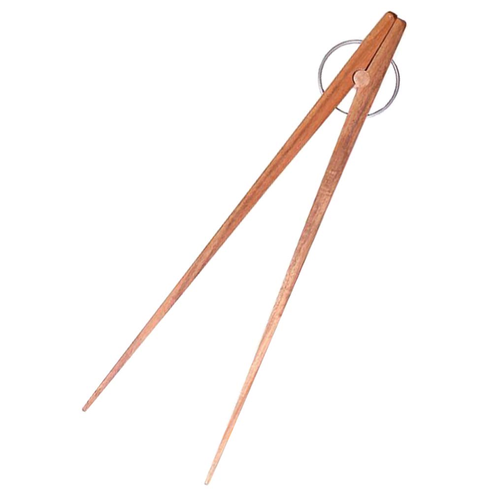 Hemoton Wood Toast Tongs Long Wooden Cooking Tongs Kitchen Tongs Accessories for Bread Pickle Cooking Food Flipping Meat Grabbing Toast