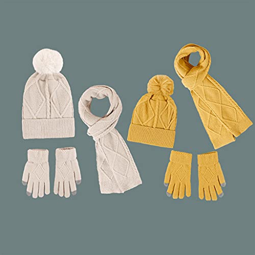 Set de gorro, bufanda larga y guantes de punto para invierno 7