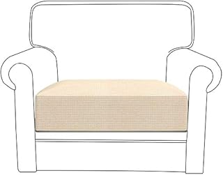 Pokrowce na poduszki na kanapę, elastyczny elastyczny spandeks tkanina poliestrowa meble siedzisko narzuta rozciągliwy pokrowiec na kanapę siedzenie ochraniacz na sofę poduszka podkładka meble można prać w pralce (beżowy, 1 osoba)