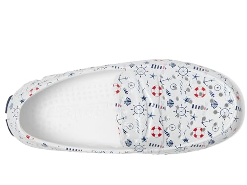 Image of Floafers, Prodigy Driver Print (Big Kid), White Nautical /Navy, 4, Medium