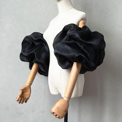 Organza Puff Sleeves Detachable for Wedding Dresses Stretchy Cuff2