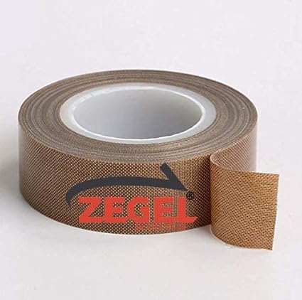 Zegel-32MM Teflon Cloth Roll for Sealing Machine 32mm Width , Teflon Coated Glass Tape suitable for all kinds of sealing Machines (10 Meter, Brown) Pack of 2