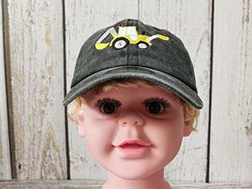 Boys' See You Later Excavator Baseball Cap, Gift For Toddler Kids, Embroidered Washed Black Funny Cotton Outdoor Dad Hat #TOP5