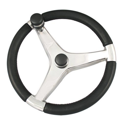 1 - Ongaro Evo Pro 316 Cast Stainless Steel Steering Wheel w/Control Knob - 13.5