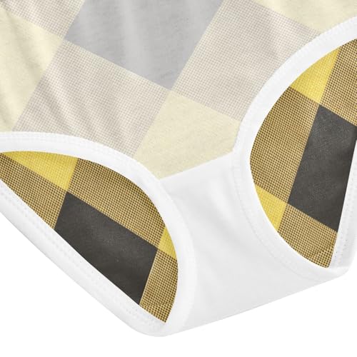 Girls' Panties Toddler Cotton Underwear for Kid Classic Yellow and Black Buffalo Check 5