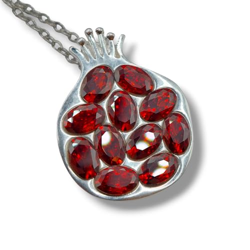 Pendentif grenat naturel acier inoxydable collier en argent femme de qualité AAA