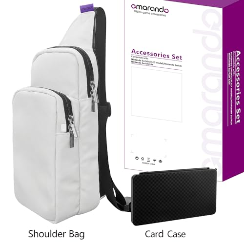 omarando Bolsa de viagem transversal,bolsa de ombro para Switch OLED, bolsa de armazenamento para in