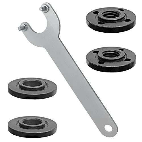 Schleifer Winkelschlüssel mit 4 Stück 5/8-11 Schraubenschlüssel Metall Kontermutter kompatibel mit Dewalt Milwaukee Makita 193465-4 Bosch Black & Decker Ryobi 4,5 Zoll 5/8-11