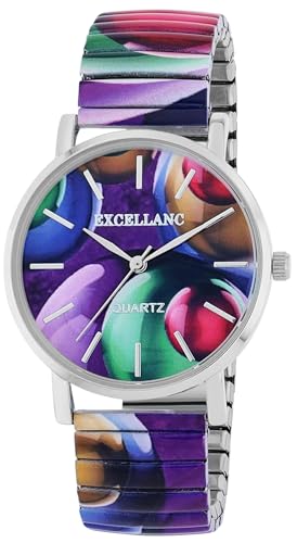 Armbanduhr Damen Bunt Grün Regenbogen Schwarz | Ausgefallene Damenuhr mit Zugarmband | Bunte Damenuhren außergewöhnlich – Raptor Stil Uhr Frauen modisch farbig