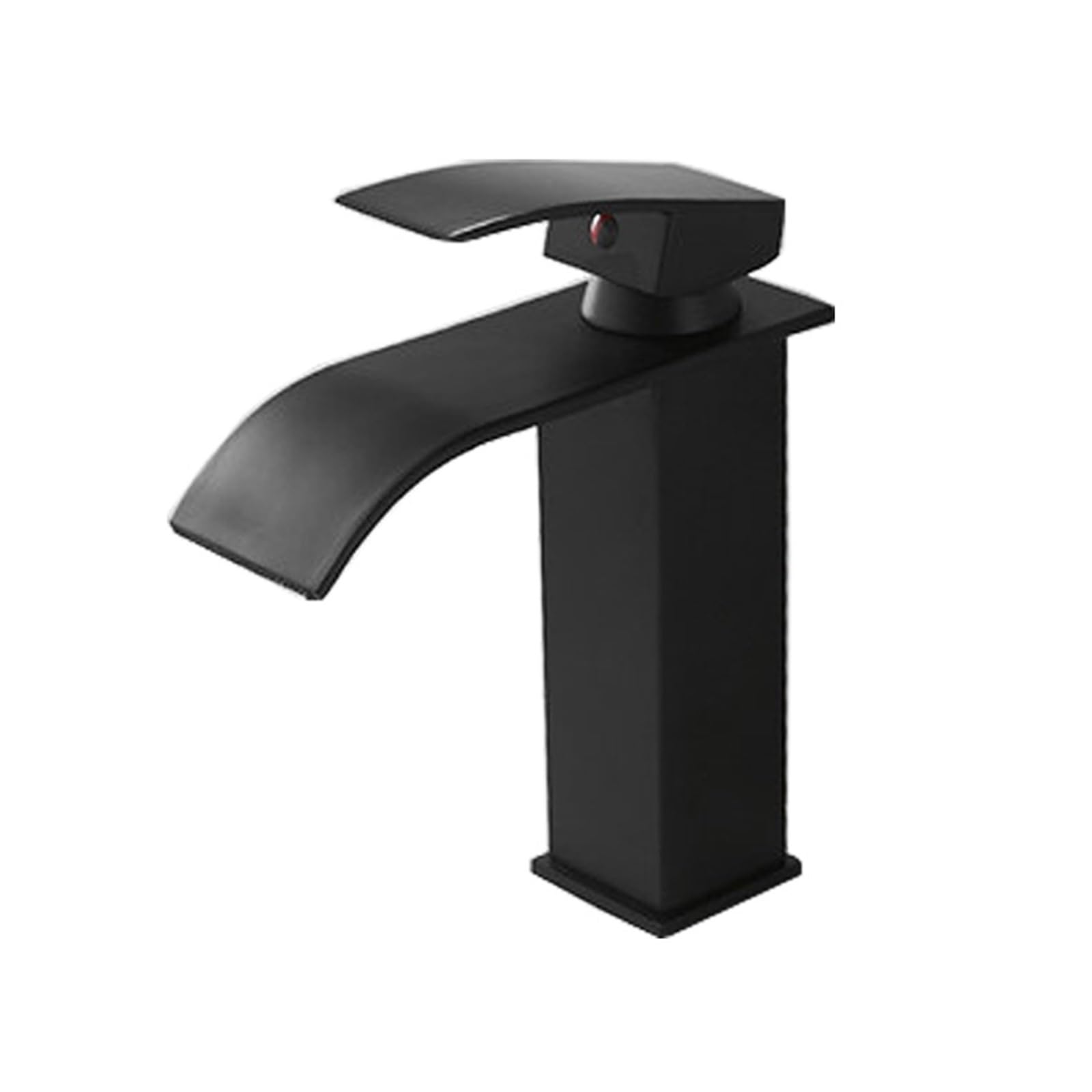 Robinet mitigeur cascade noir mat pour lavabo de salle de bains contemporaine