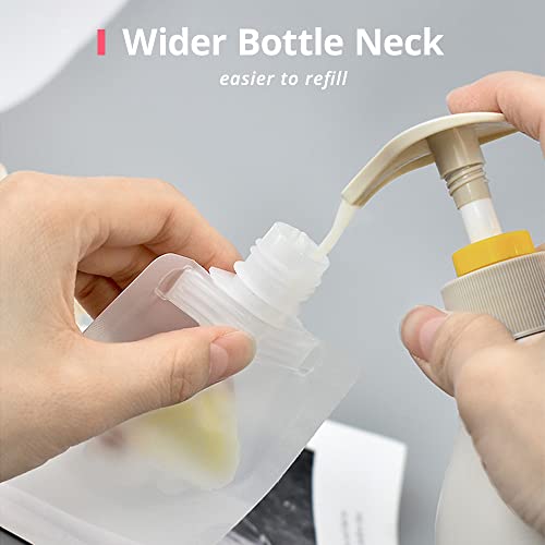 Mulaibdin 15 Pcs Travel Pouches for Toiletries Travel Bottles for Toiletries with Labels Leakproof Travel Containers for Liquids 100ml - Image 3