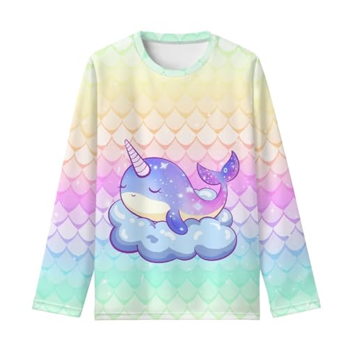 Girls Tee Shirts Size 3-16 Long Sleeve Blouse Trendy Tops for Girls Cute Crew Neck Shirt Athletic Top for Kids