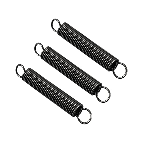 QUARKZMAN 65mm Libero Lunghezza Doppio Gancio Tensione Molla x 3 Pezzi Metallo Estensione Elicoidale Molla Spirale per Industriale Macchine, [Nero]