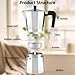 Mongdio Stovetop Espresso Maker Moka Pot, Stove Top Cuban Coffee Maker, Italian Greca Mocha Pot, 6 Espresso Cups, 10 oz - Silver
