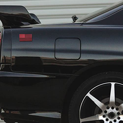 Image of 1Pc American Flag Sticker Decal 3.35 inch Metal Flag Car Stickers Emblem Bumper Stickers Logo for Vehicle Car Fender Side Tailgate USA US Flags Decals for Trucks Motorcycle 3D Badge (Black red)
