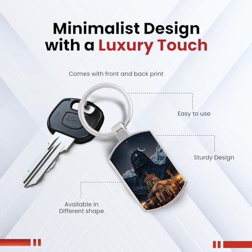 Image of Stylish Metal Keychains with Permanent Glossy Print - Inspirational Quotes & Spiritual Designs - Perfect Key chains for loved ones, Personal Use, Gifts & Return Gifts