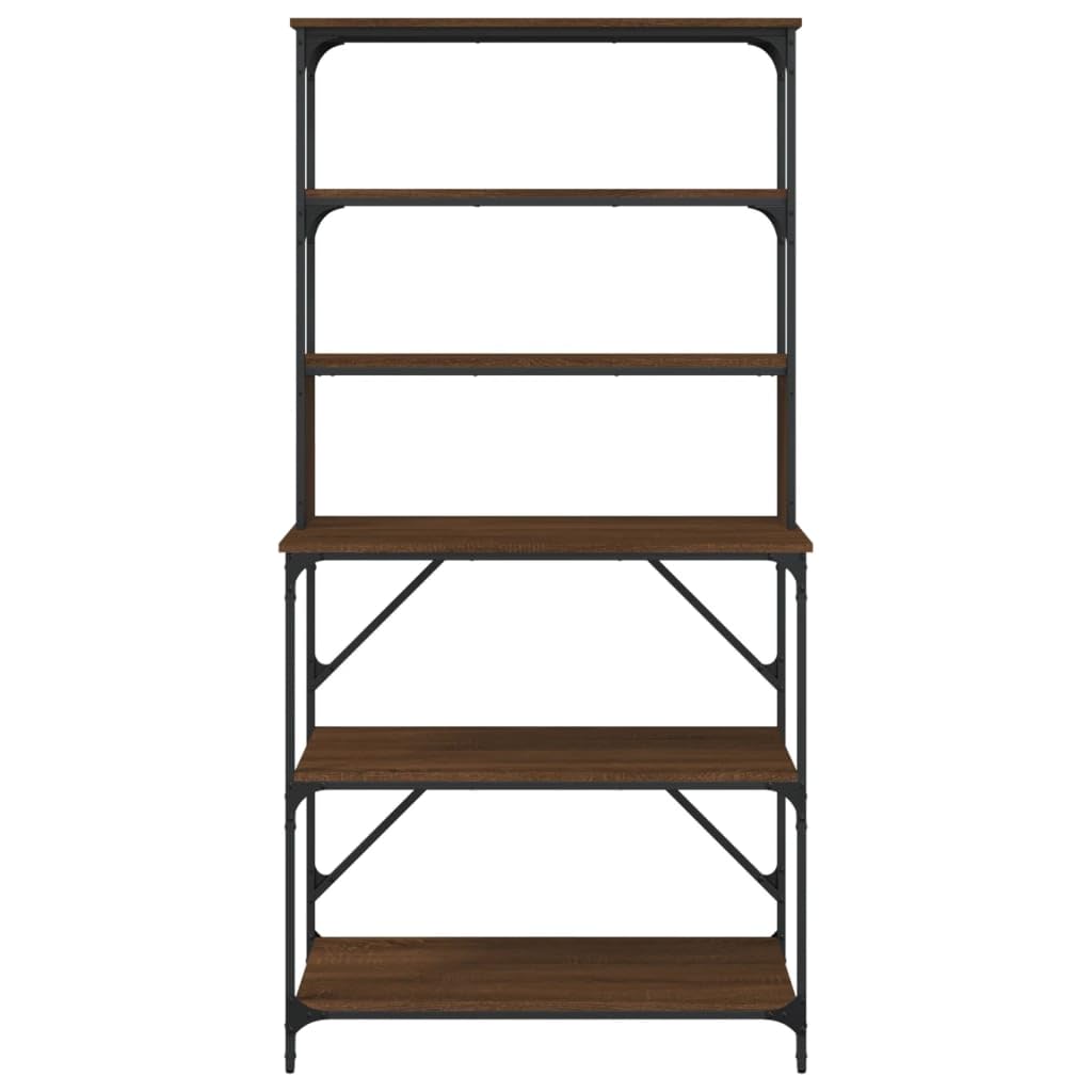 Solivagant Bäckerregal 6 Fächer Braun Eichen-Optik 90x40x180 cm, Küche Esszimmer,Küchenhelfer -utensilien,Küchenorganizer,Küchenutensilienhalter -ablagen, 27.93 kg-834224