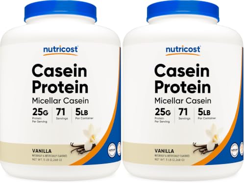Nutricost Casein Protein Powder 5lb (Vanilla) (Pack of 2): retailer-supplied image