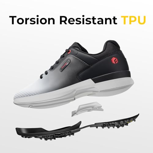 Image of FitVille Wide & Extra Wide Mens Golf Shoes Professional Outdoor Waterproof Spiked Golf Shoes for Men
