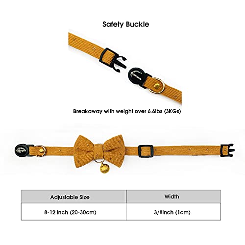 Cognatio Safety Quick Release Cat Collars, Soft Kitten Collars with Detachable Bow Tie and Bell, Pack of 2 - Image 4