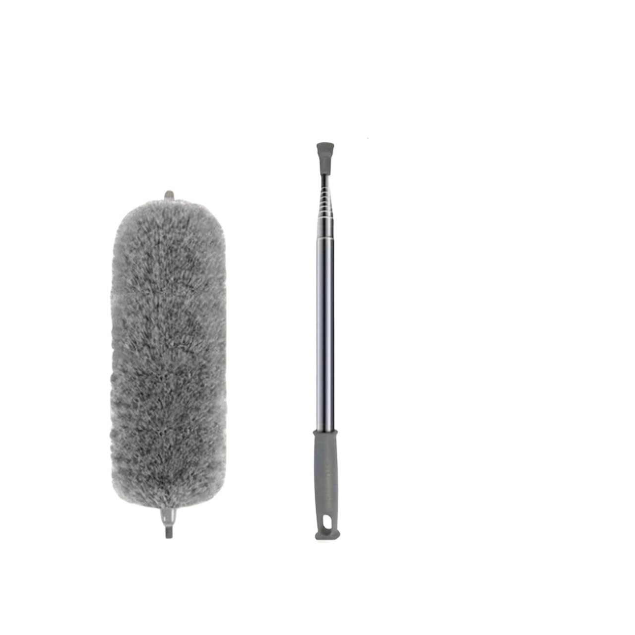 Extendable Duster Extra-Long Retractable Duster with Bendable Head Washable Dust Brush for Ceilings Fans Furniture Car Reusable Cleaning Tool