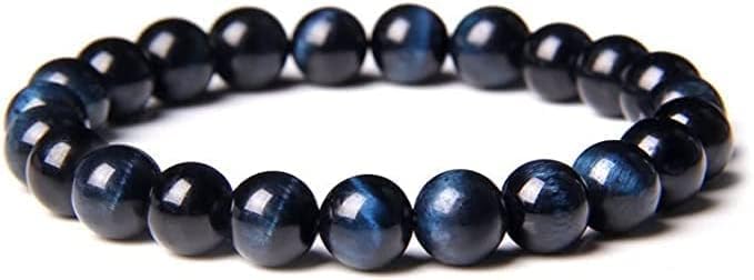 Bracelet œil de tigre bleu idée cadeau fait main mixte