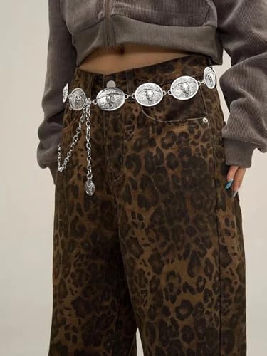 Concho Belt Cowgirl Chain Belts Women Country Concert Outfit Chain Bull Head Waist Chain for Western Dress Jeans3