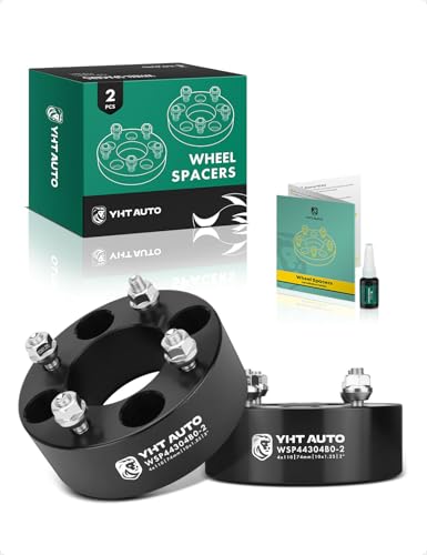 YHTAUTO 4x110mm ATV Wheel Spacers 2 Inch Fits Honda Suzuki Can-Am Bombardier Kawasaki Yamaha Model Grizzly King Quad Foreman Tire Spacers w/ M10x1.25 Studs 74mm Center Bore 4 Lug 2PCS Black