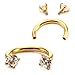 JOVIVI 2-5pc 16G Stainless Steel Cubic Zirconia Horseshoe Multi-functional Lip/Nose/Nipple/Eyebrow Captive Hoop Ring Barbell Tragus Cartilage Stud Earrings 5/16"