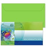 GESCHENKGUTSCHEINcom - 100 Blanko Geschenkgutscheine mit Kuvert - Formulare mit Vordruck für Naturheilkunde Homöopathie MA12341-100-V1