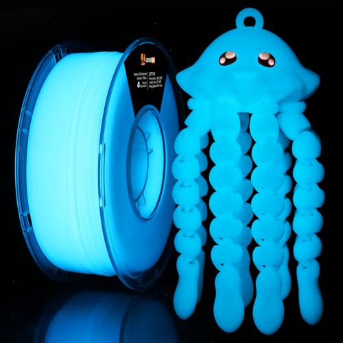Image of LOVOON 3D Printer Filament Glow in Dark, Luminous Glow Blue PLA,Magic irradiative 3D PLA Filament 1.75mm, for Halloween and Christmas Decorations, Glow-Sky Blue,1KG(2.2lbs) /Spool