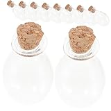 UTHCLO 10 piezas Unidades Botellas de Vidrio Transparentes con Tapón Corcho Mini Botellas Ovaladas Decorativas para Deseos Frascos Creativos para Manualidades y Almacenamiento