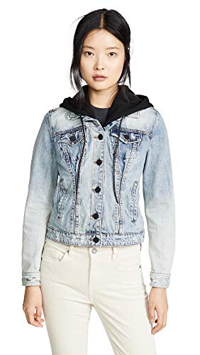 [BLANKNYC] womens Black Hooded Denim Jacket, Comfortable & Stylish Coat