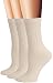Flora&Fred Women's 3 Pair Pack Cable Knit Cotton Crew Socks