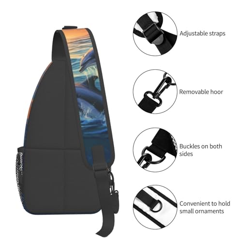 Mochila Sling para Mujer y Hombre con diseño de delfines miniatura 4