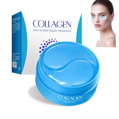 60 Pcs Collagene Patch Occhi,Rimozione Patch Occhiaie e Borse,al con Acido Ialuronico,Rimuovi Borse e Puffiness,Effetto Idratante e Antietà,Cura Del Contorno Occhi Senza Età