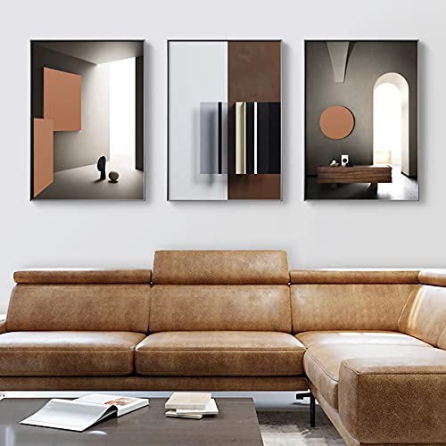 Impression sur toile géométrique abstraite pour habiller un grand mur de salon