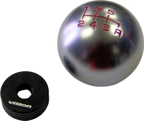 VMS RACING 10x1.5mm Thread Threaded 6 Speed Round Shift Knob in Gunmetal Grey Gray Silver Round Billet Aluminum Compatible with Honda Civic Type-R & Si 06-10 2006-2010
