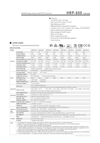 Alimentation à découpage 600W HRP-600 pour tension fixe stable - 3