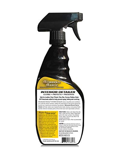 Milwaukee Muscle - Auto Car Interior Cleaner Detailer Spray - 24 Fl Oz - For Cars, Bikes, Boats - Cleaner And Conditioner For Leather, Vinyl, Plastics, Screens - Upholstery Protectant Detailing Spray #TOP1