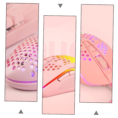 Souris de jeu filaire Vaguelly rose pour ordinateur de bureau - 5