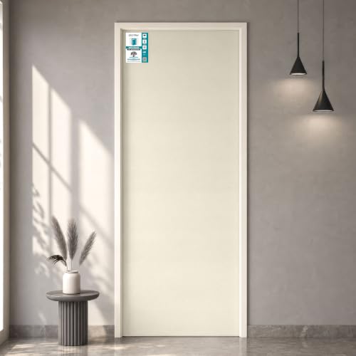 Image of Plantex WPC Doors for Home (30 mm - Thickness) /Waterproof Bathroom Door /2.5x7 Feet Wooden Finished Door for Office /Balcony /Kitchen, Density-550 (30x84 inch)