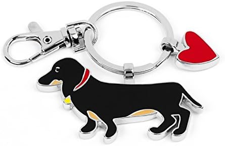 Marc Tetro Dachshund Key Ring With Heart Charm