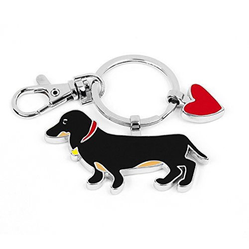 Marc Tetro Dachshund Key Ring With Heart Charm #TOP27
