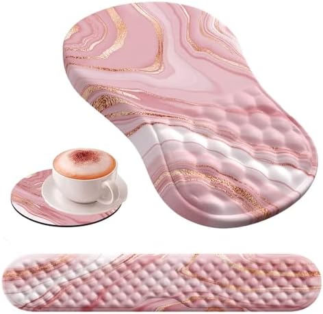 Fintie Mouse Pad With Wrist Rest & Keyboard Wrist Support – Non-Slip Rubber Base