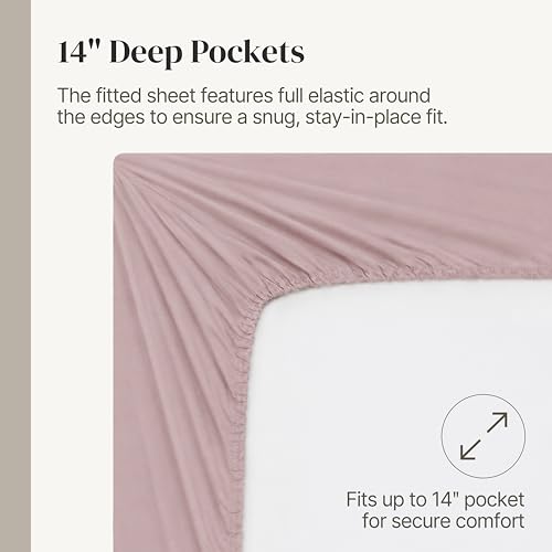 Modern Threads Soft Microfiber Solid Sheets - Luxurious Microfiber Bed Sheets - Includes Flat Sheet, Fitted Sheet with Deep Pockets, & Pillowcases Cameo Rose Twin by Modern Threads - Image 6
