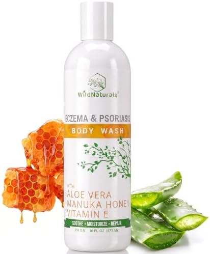 Wild Naturals Moisturizing Eczema Body Wash – Gentle Psoriasis Body Wash for Itchy, Dry Skin Relief – Eczema Soap for Redness and Flareups – Hydrating Cleanser for Women and Men