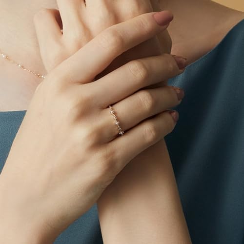 Bague fine réglable perle d'eau douce véritable argent 925 doré - 3